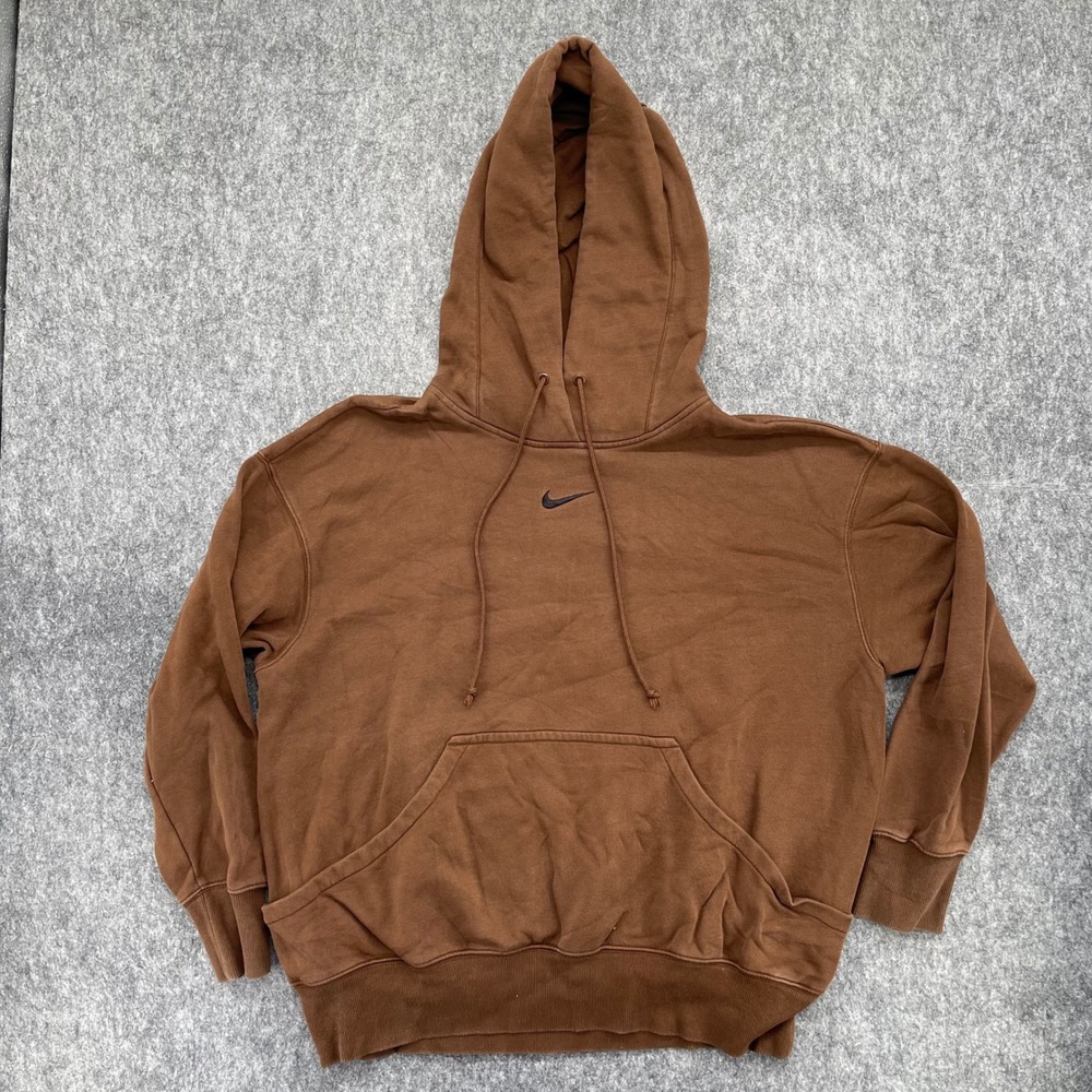 Nike Hoodie Womens Medium Swoosh Center Logo Brown Pullover Phoenix